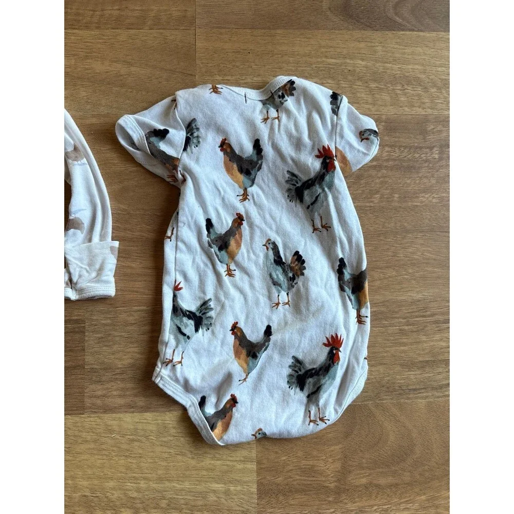 MILKBARN chickens hens farm baby onesie and sleeper set